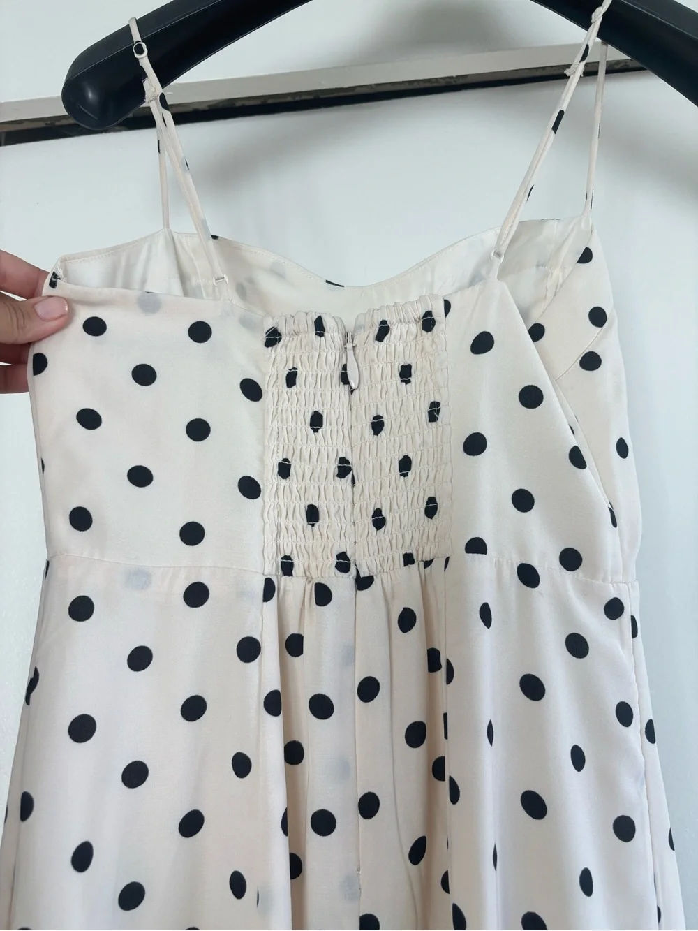 Abercrombie & Fitch Cream Polka Dot Maxi Slip Dress